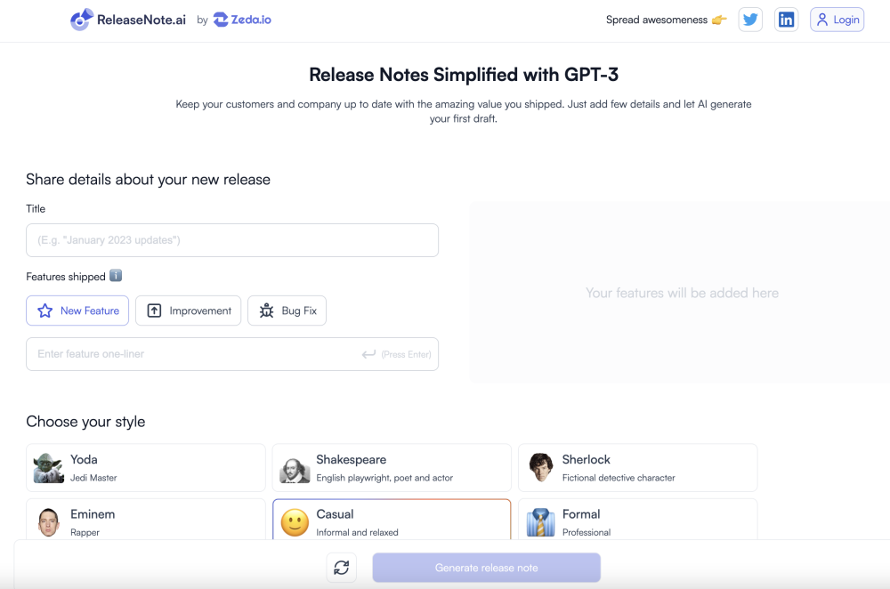 Release Notes Simplified with GPT-3 Preview