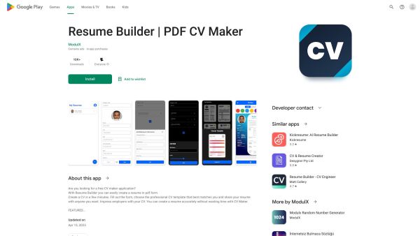 Resume Builder | PDF CV Maker
