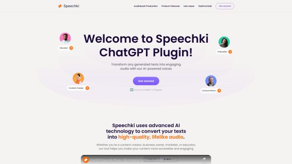 Speechki ChatGPT Plugin: anything audio