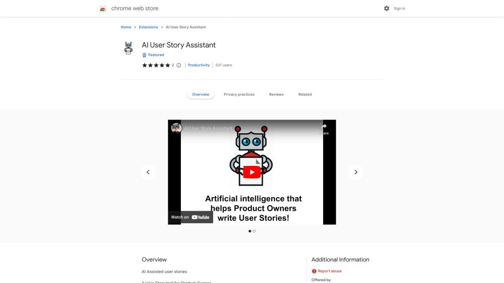 User Story AI Preview
