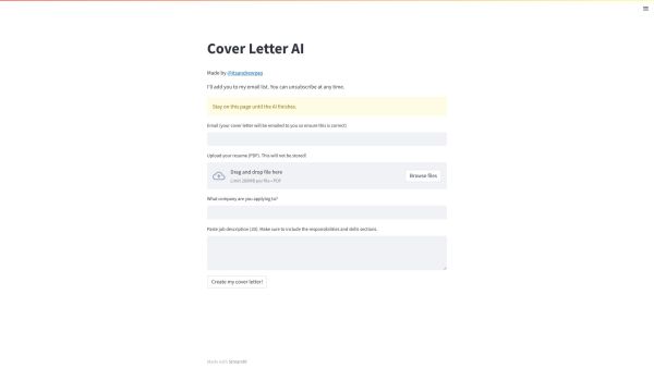 Instant Job Cover Letters with AI