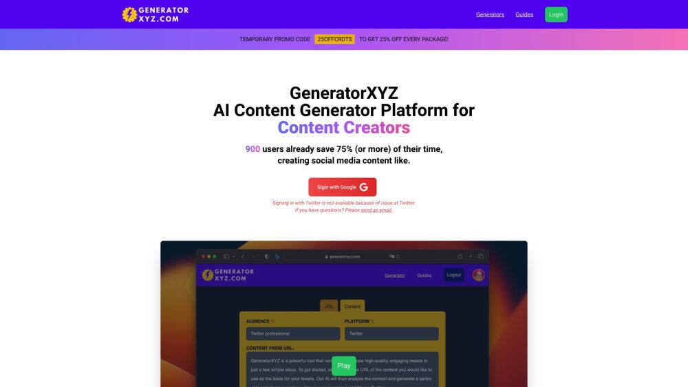 GeneratorXYZ Preview