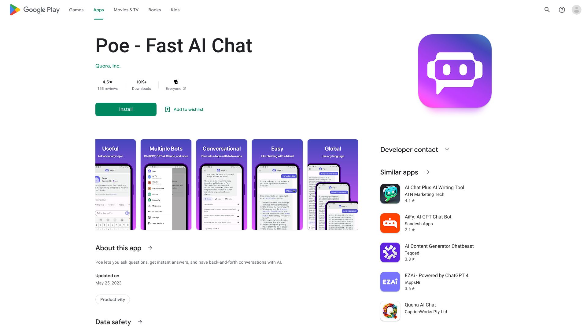 Poe - Fast AI Chat For Android Reseñas: Detalles, Precios ...