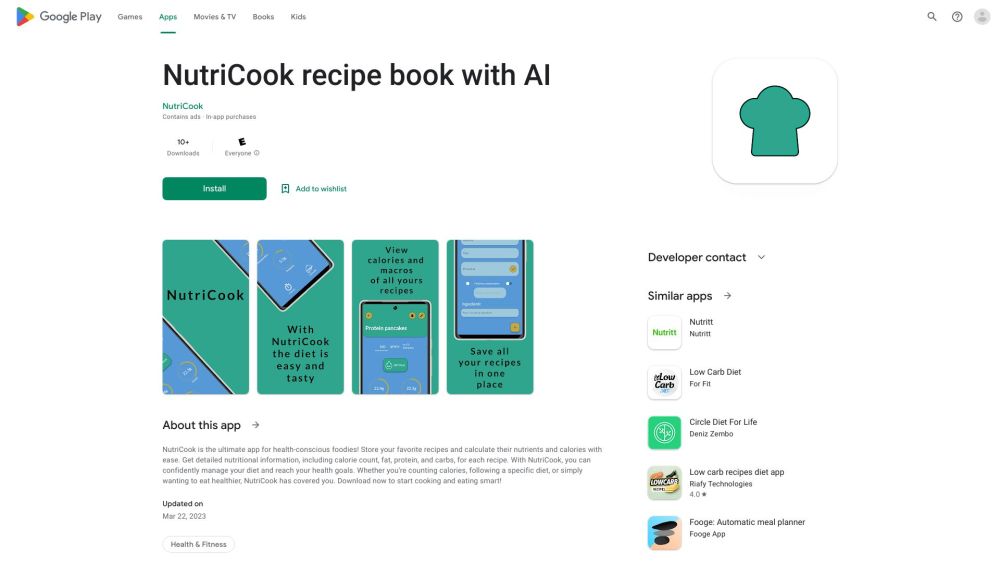 NutriCook recipe book with AI