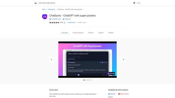 ChatSonic Chrome Extension