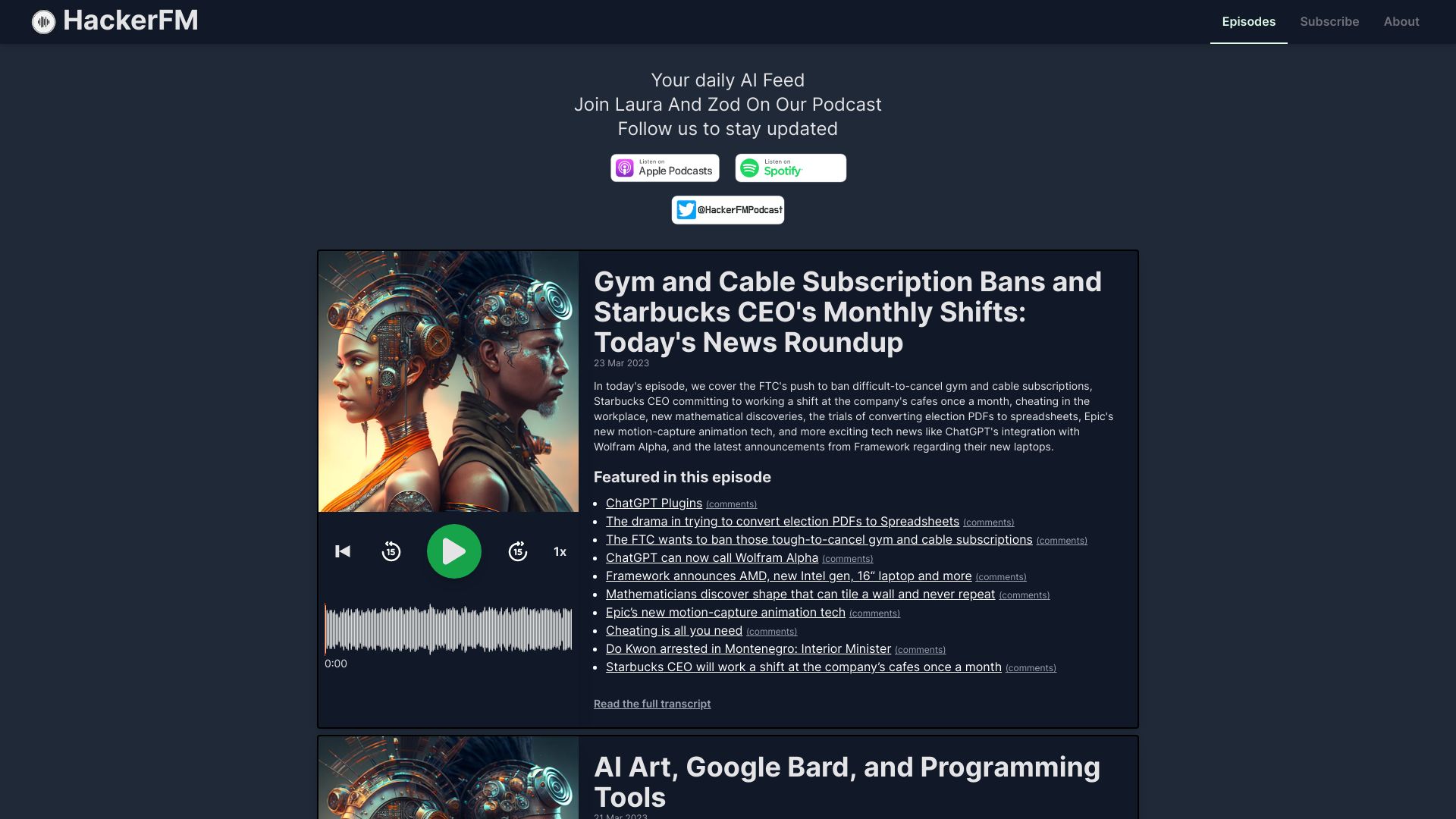 HackerFM Podcast screenshot
