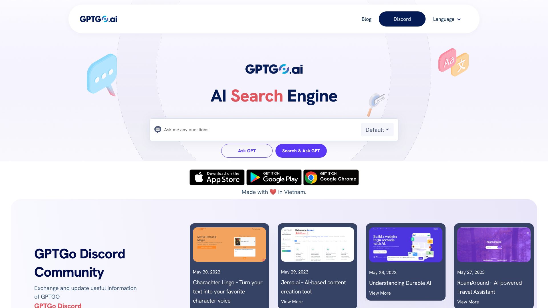 GPTGO - ChatGPT Free combined Search Engine