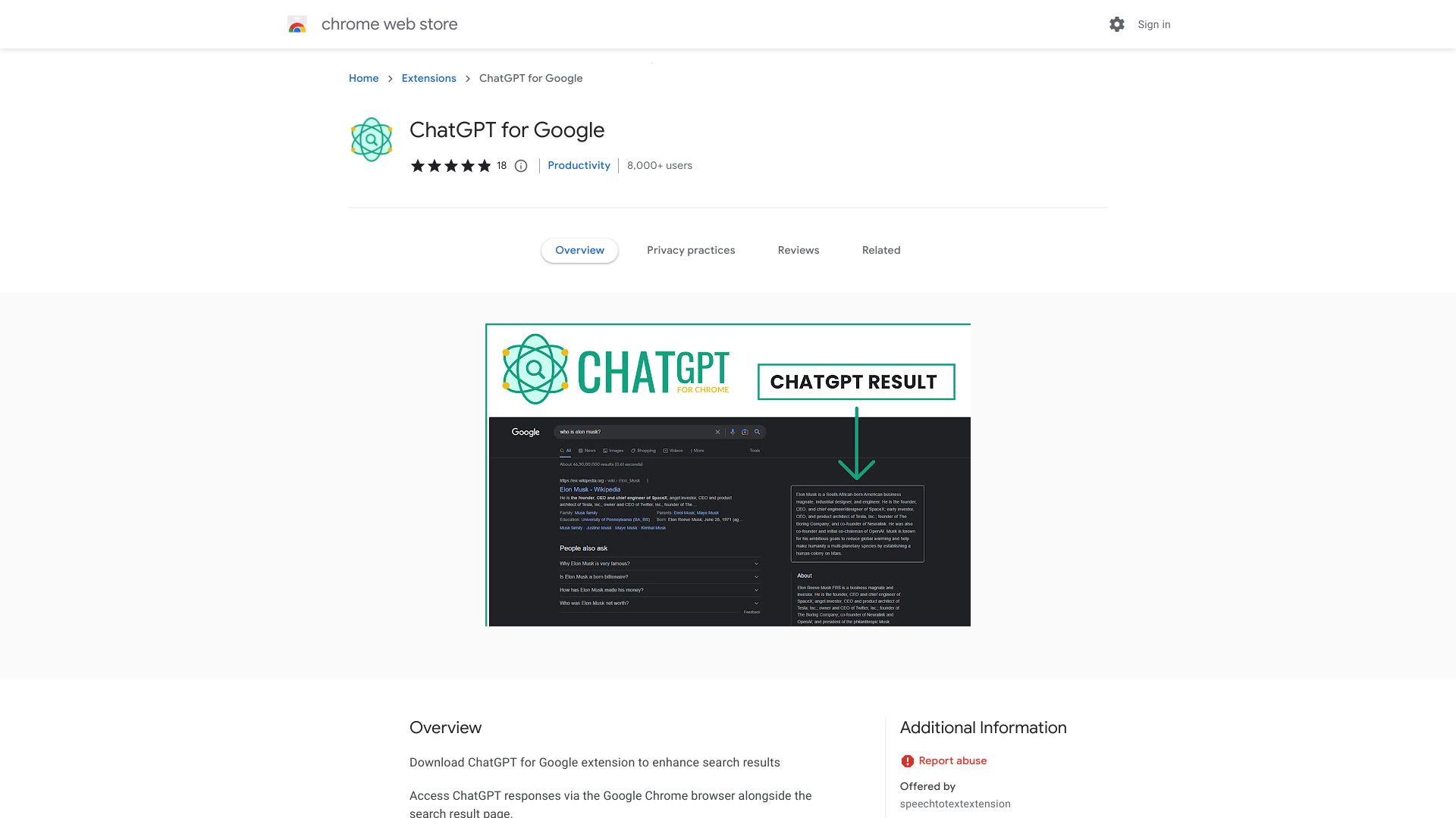 ChatGPT Google Chrome Extension