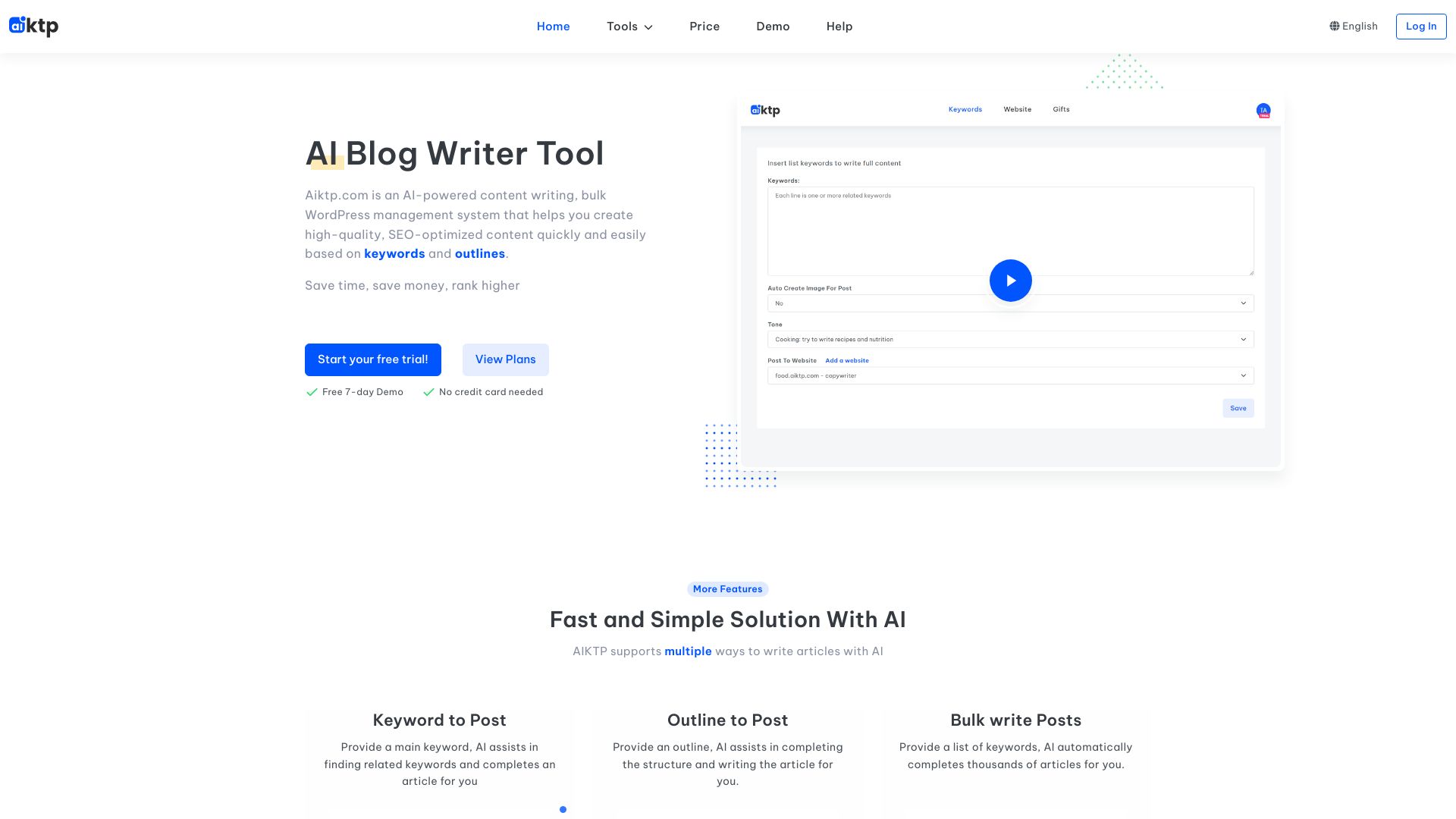 Aiktp: AI Blog Writer Tool