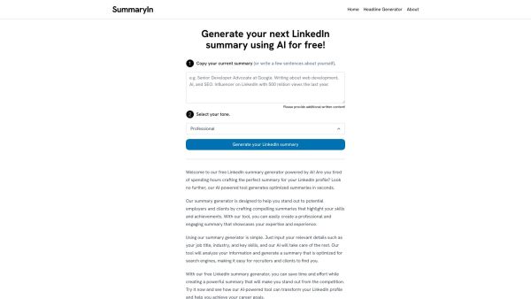 LinkedIn Summary Generator