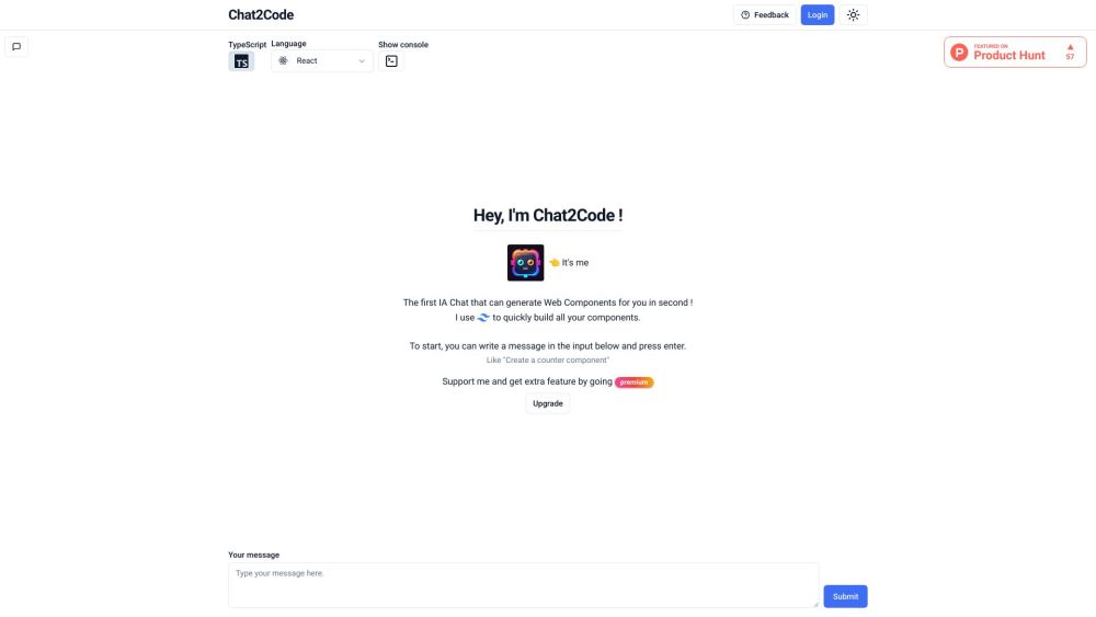 Chat2Code Preview
