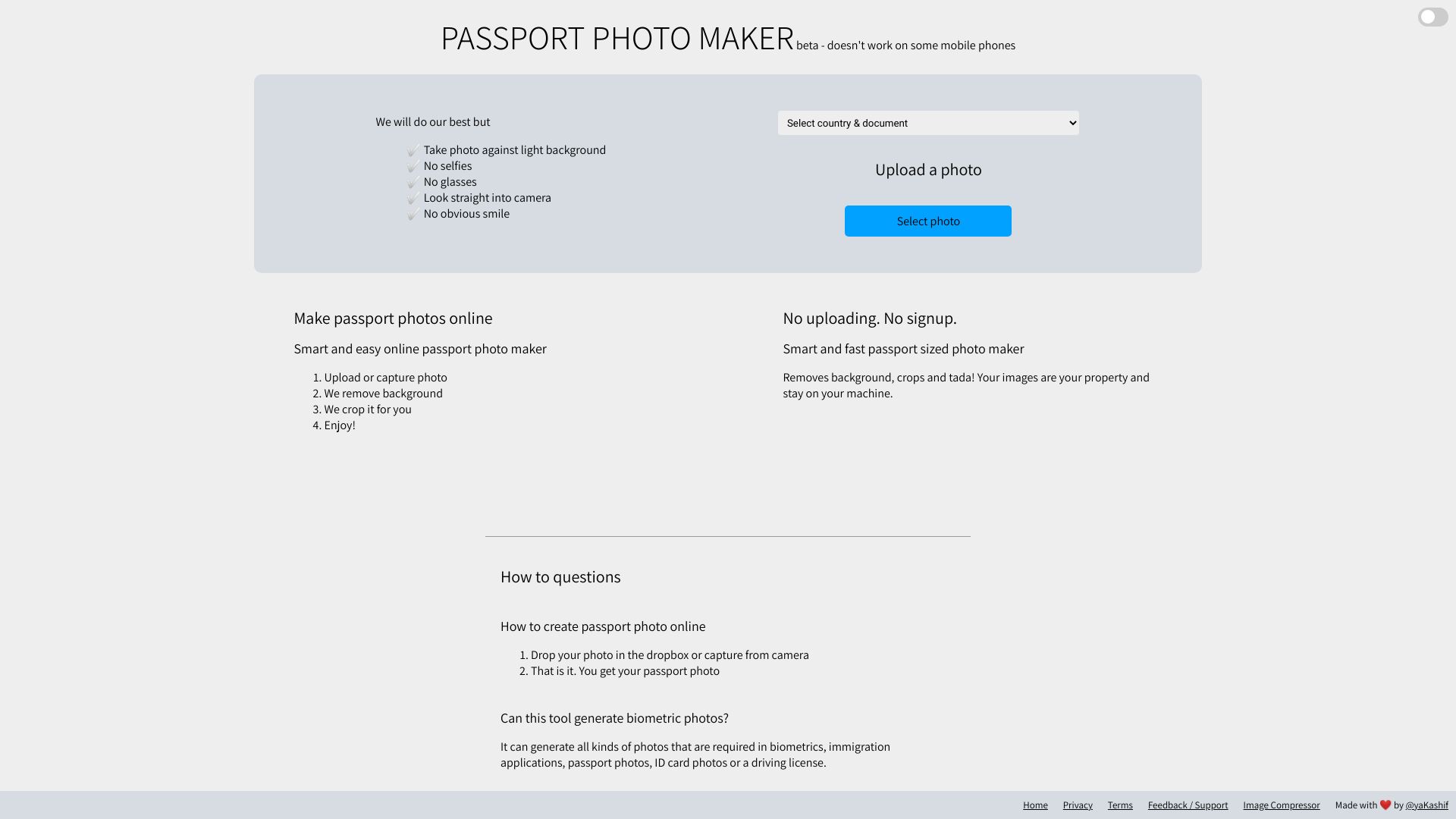 2x2 passport photo maker online free