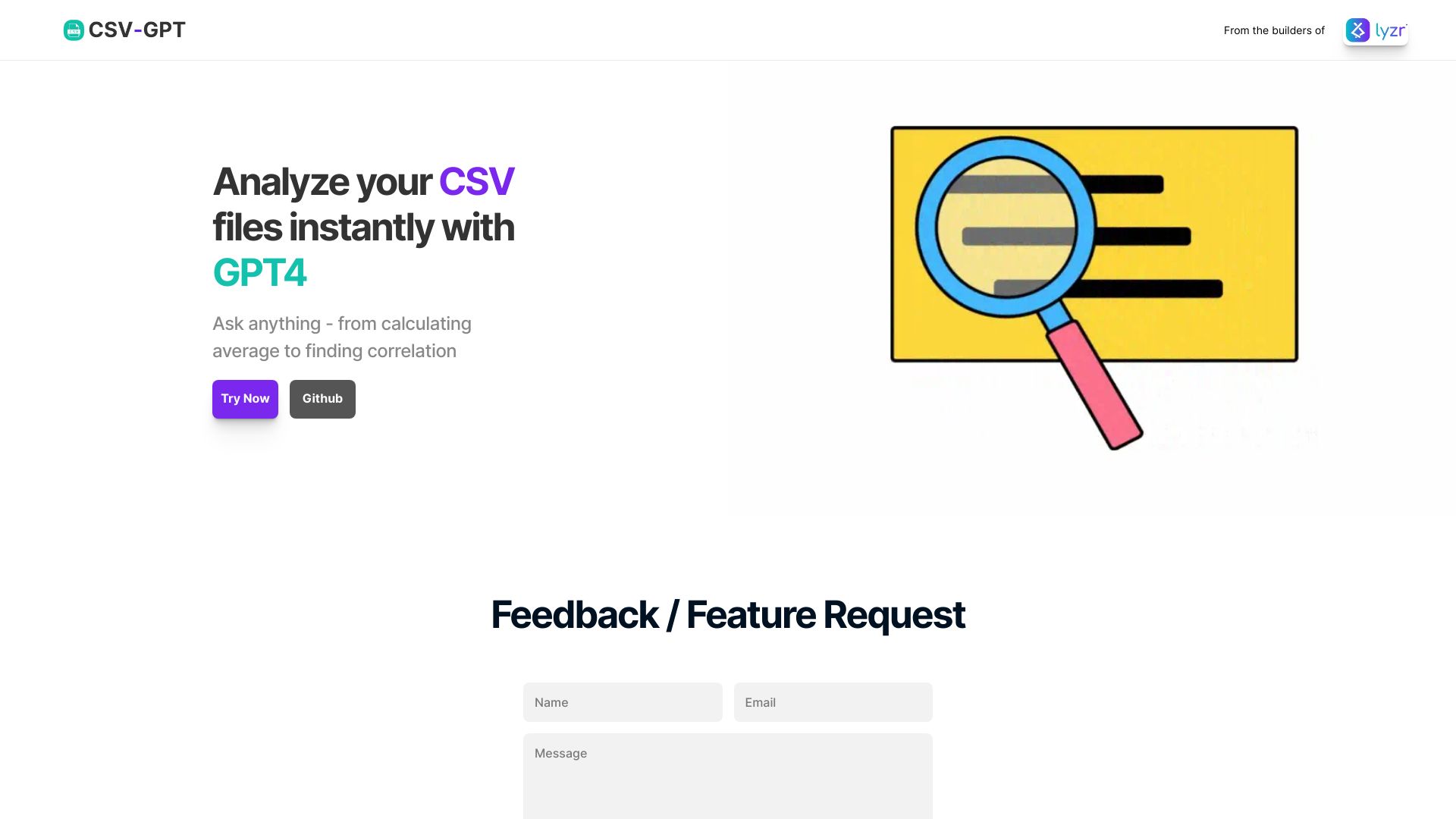 CSV-GPT screenshot
