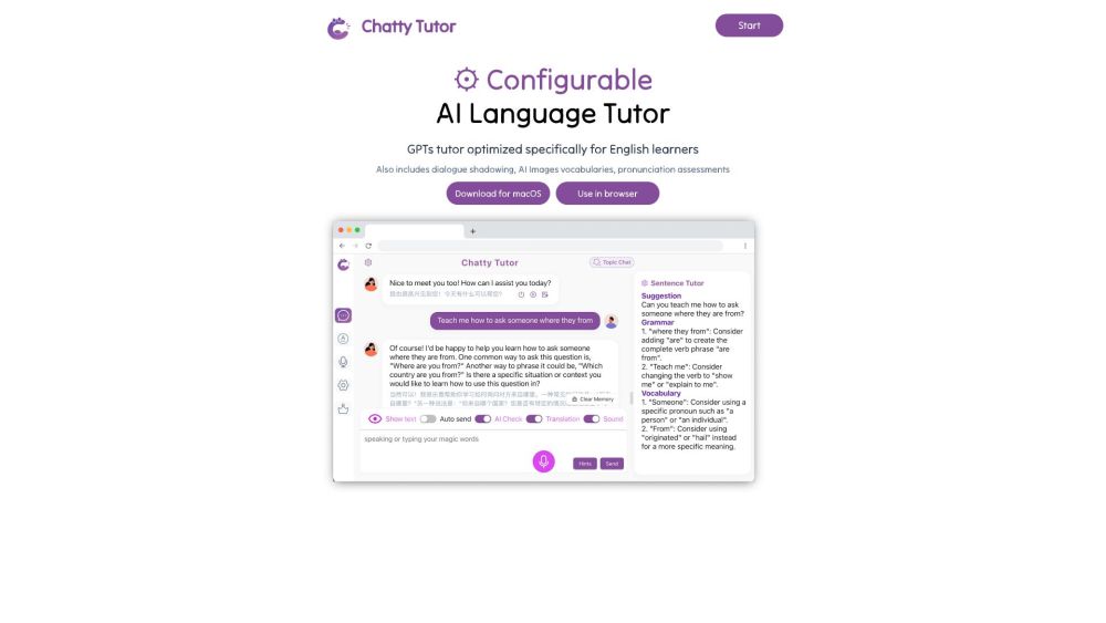 Chatty Tutor Preview