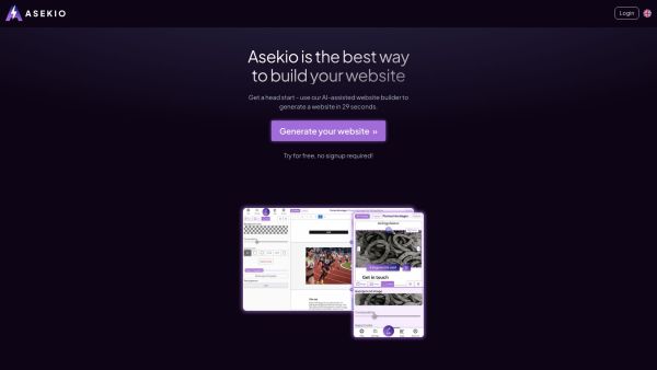 Asekio - AI website builder