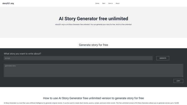 AI Story Generator free unlimited