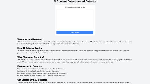 AI Content Detection - AI Detector Free
