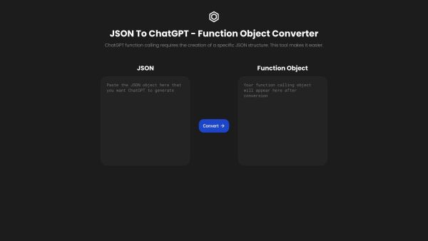 JSON To ChatGPT Function Calling Object