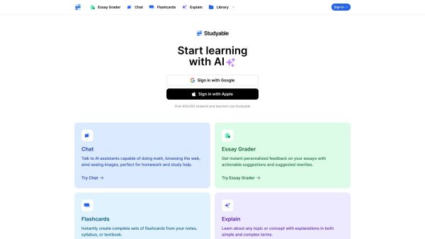 Studyable - AI Learning Tools & Flash Cards