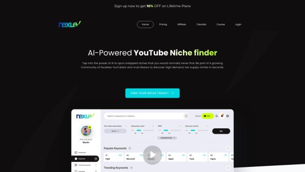 Nexlev - AI-Powered YouTube Niche Finder