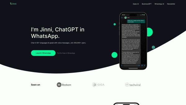 ChatGPT in WhatsApp - Jinni AI