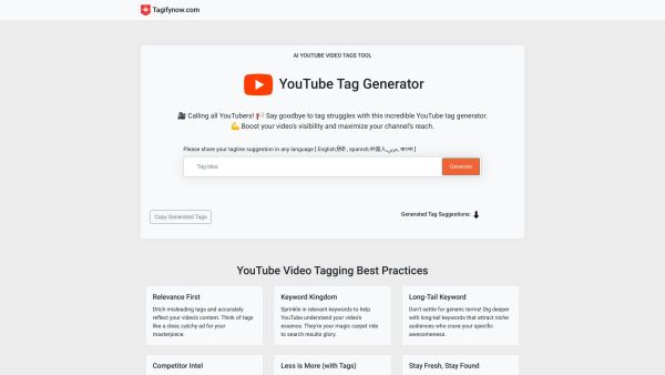 AI YouTube Tag Generator