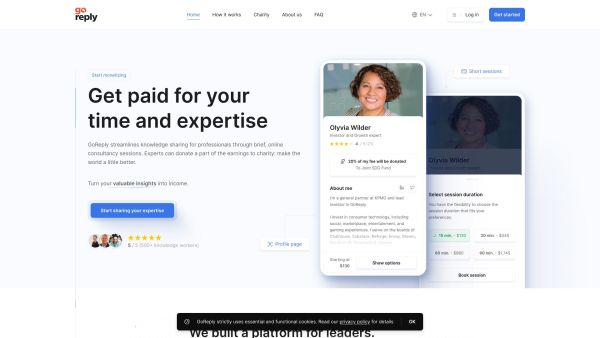 GoReply - Platform for professionals to monetize expertise & time