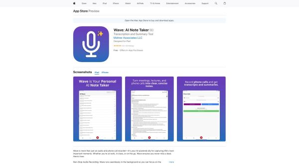 Wave AI Note Taker for iOS