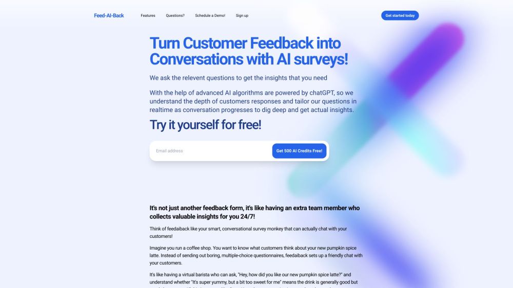 Feed-ai-back:AI driven customer feedback
