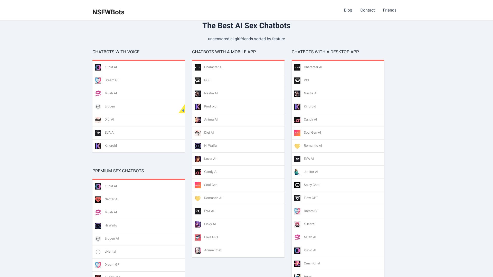 NSFWBots - AI Sex Chatbot List