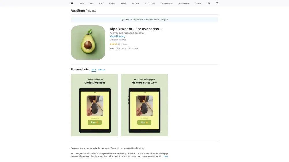 RipeOrNot AI – For Avocados