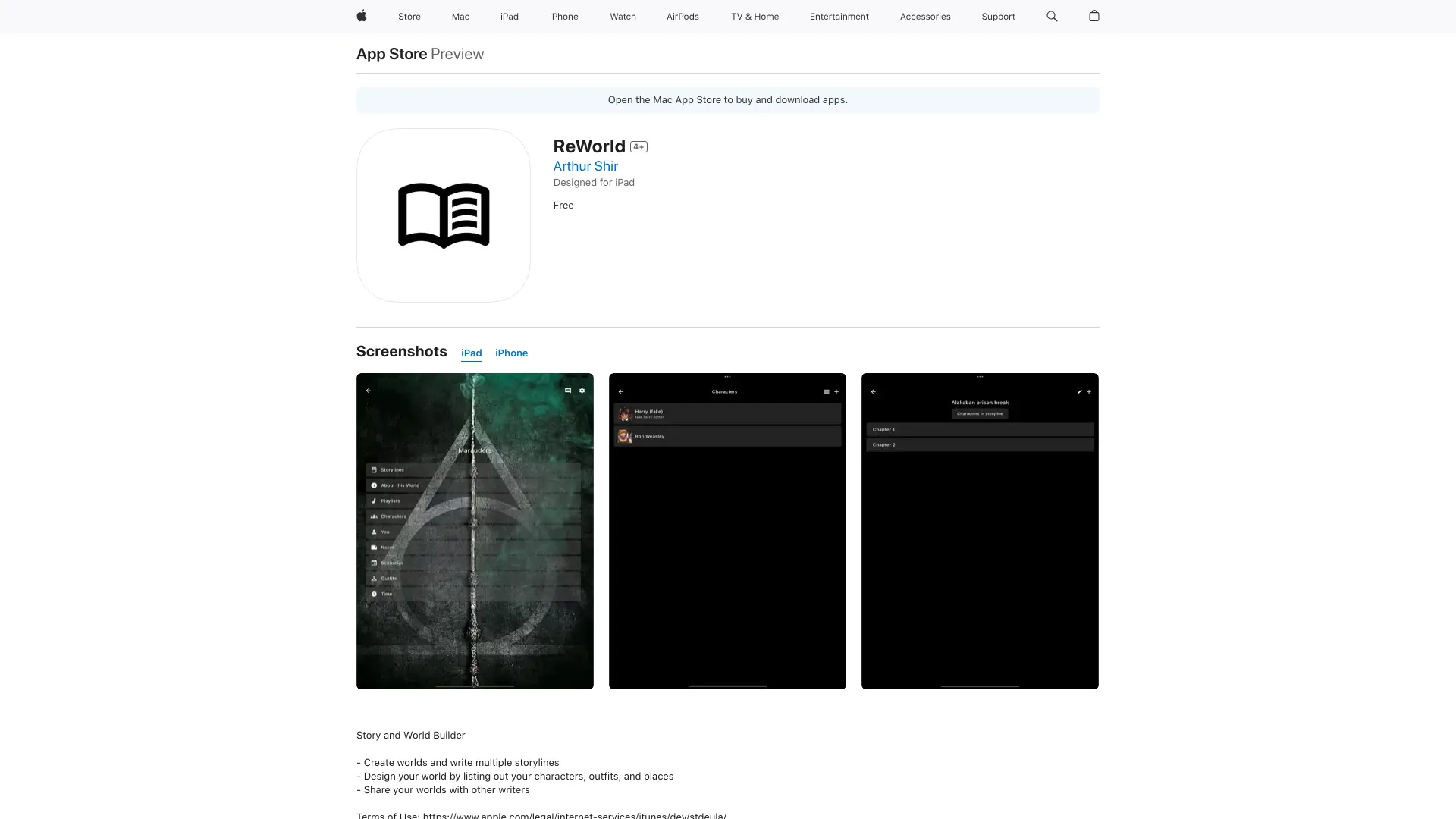 ReWorld – app for writers screenshot