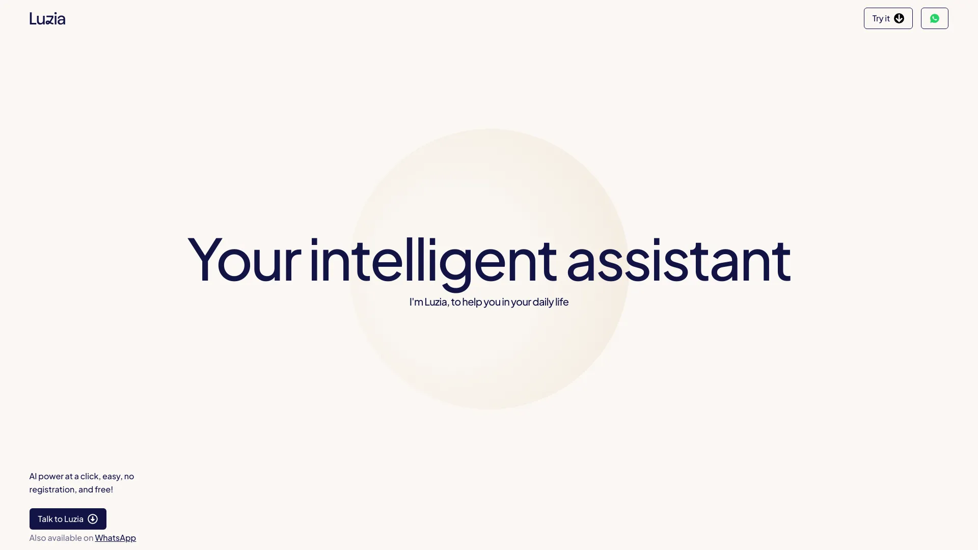 
Luzia: Your intelligent assistant at a click
