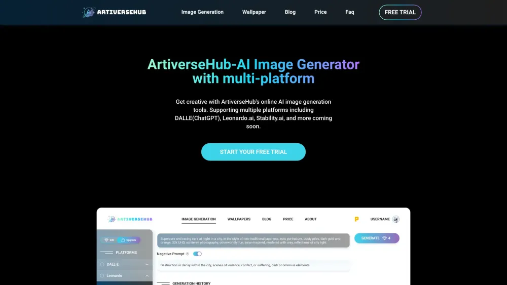 ArtiverseHub AI Image Generator