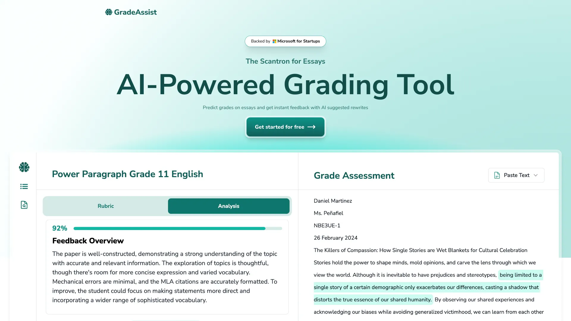 GradeAssist - The Scantron for Essays