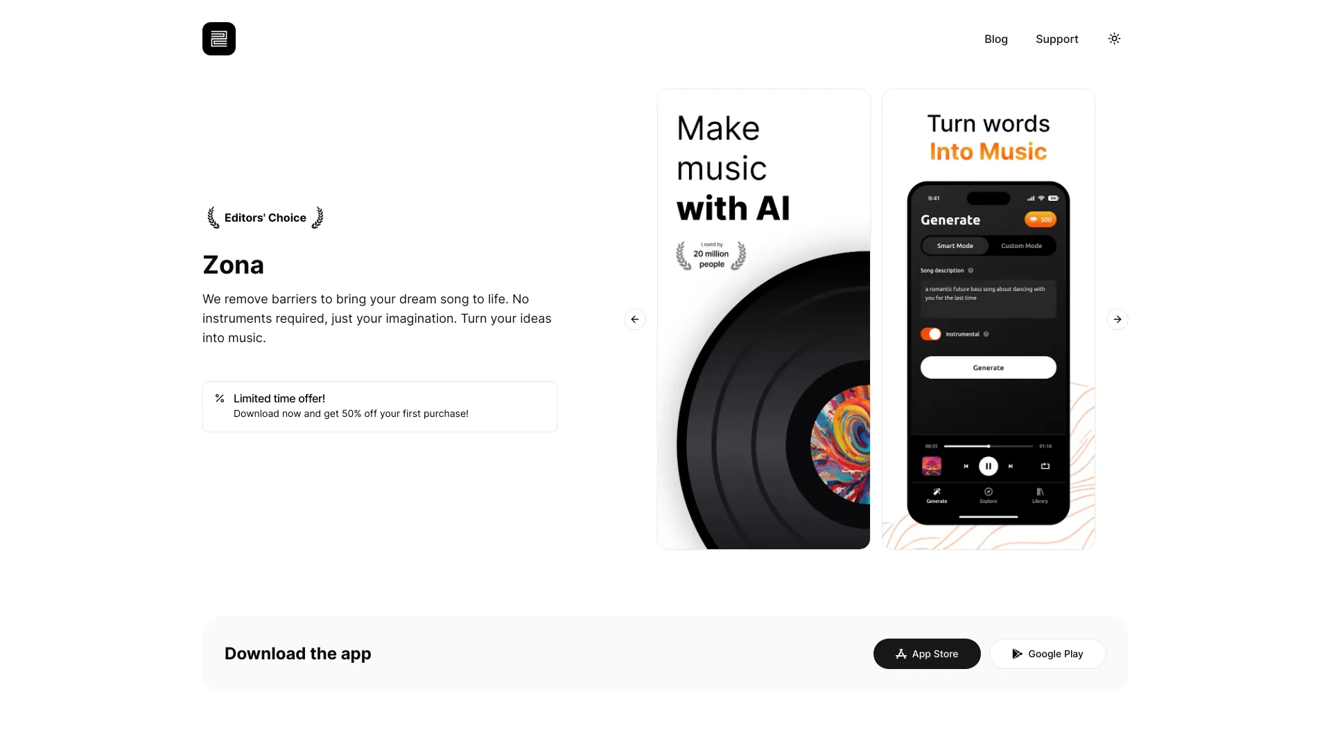 Zona: AI Song & Music Generator