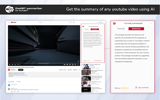 Youtube Summary with ChatGPT Preview