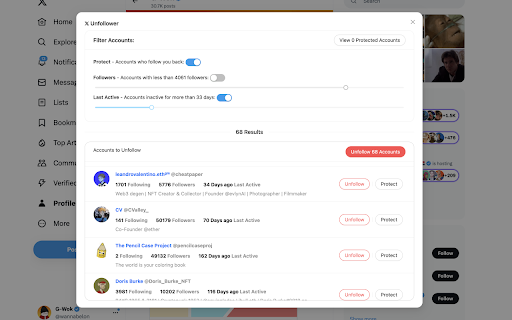 X Unfollower Preview