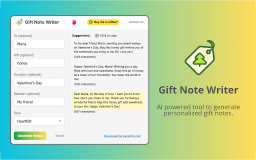 Gift Note Writer Preview