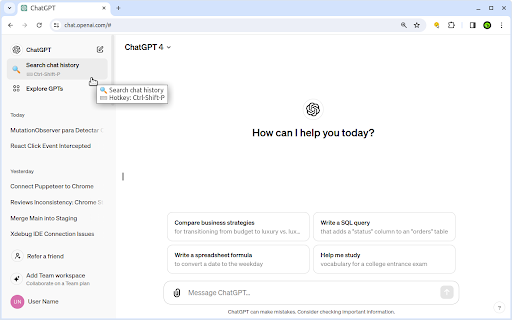 Searchable ChatGPT Preview