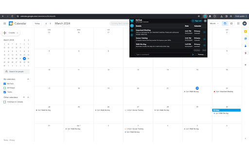 MyTask: AI Text to Calendar Preview