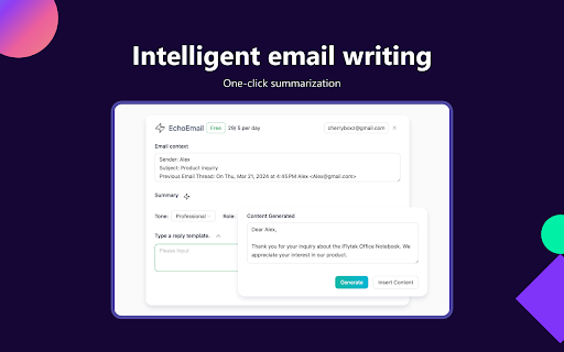 EchoEmail-AI Email Write Generator Preview