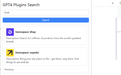 GPT4 Plugins Search Preview