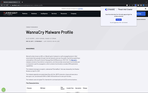 Cyware Threat Intel Crawler Preview