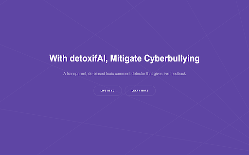 detoxifAI - Chrome Extension Website screenshot