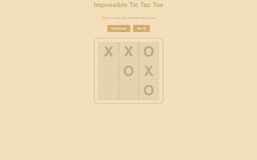 Unbeatable Tic Tac Toe Preview