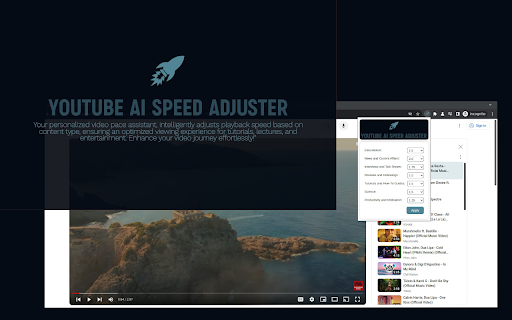 YouTube Intelligent Speed Adjustment Preview