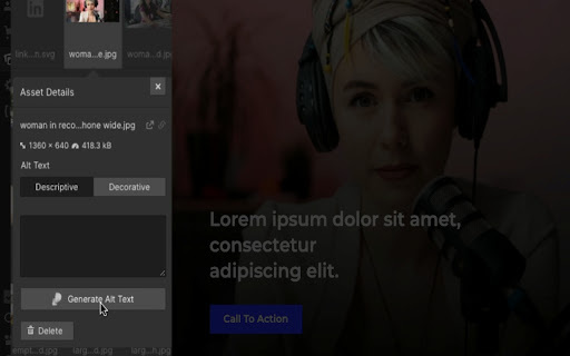 Webflow AI Alt Text Generator Preview