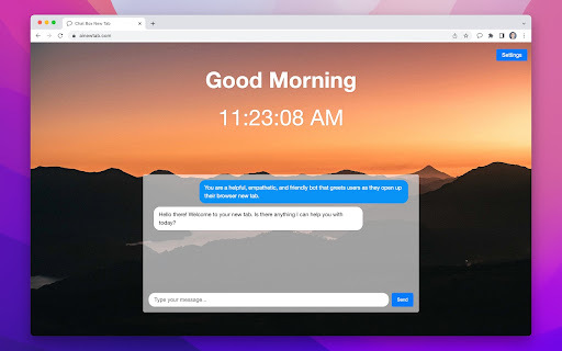 Turns the Chrome new tab into an AI-powered chat interface Preview