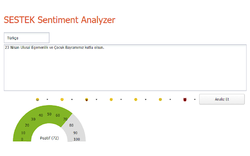 SESTEK Sentiment Analyzer Preview